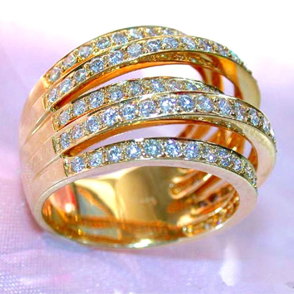 Trendy Zircon Multi Layer Stackable Luxury Ring For Women, Indn8039